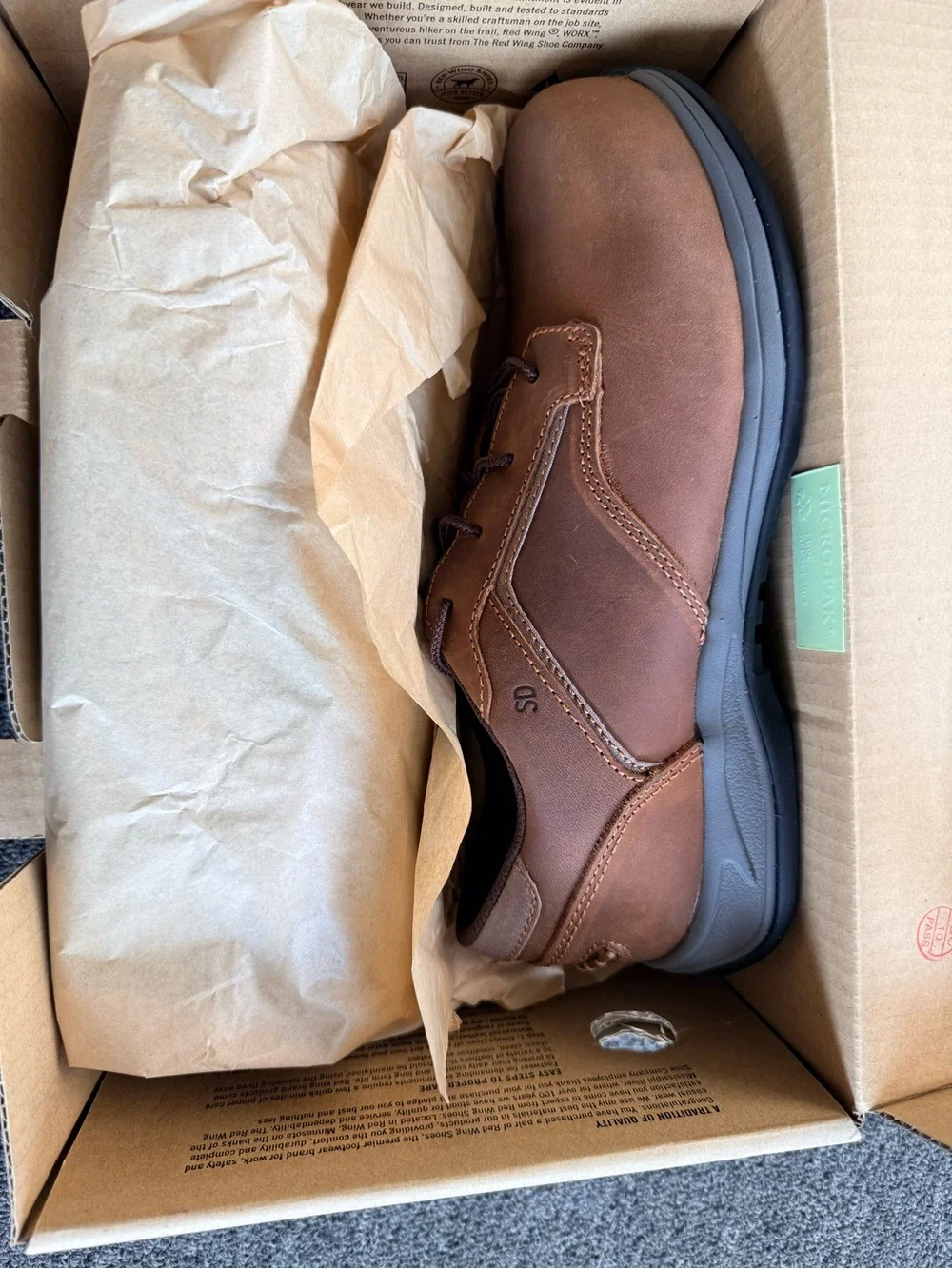 NEW Red Wing 6708 ComfortPro Safety Toe Work Shoes Men’s 9D Brown NIB